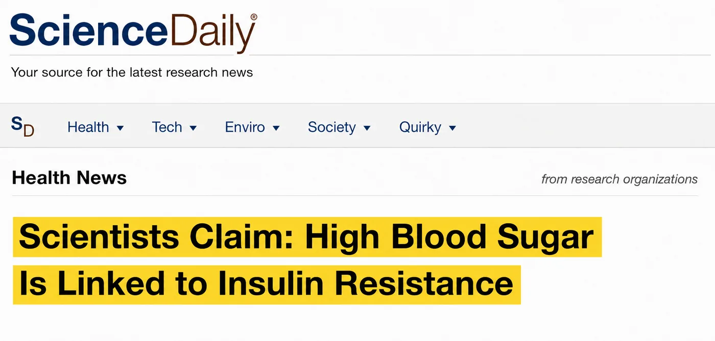 ScienceDaily: research on blood sugar and insulin resistance