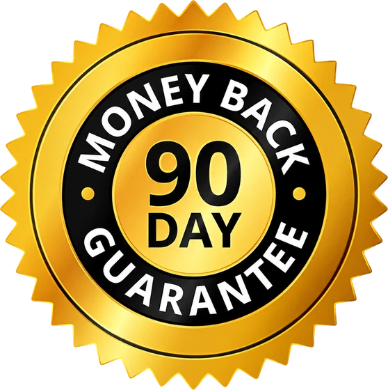 90-day money-back guarantee badge